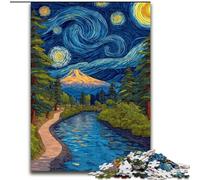 Puzzle da 1000 pezzi Van Gogh Night Sky, gioco per famiglie antistress, sfida difficile, rafforza l'amore tra coppie, 26x38cm