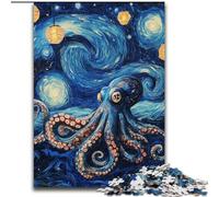 Puzzle da 1000 pezzi "Van Gogh Night Sky Octopus" per adolescenti, regali, giocattoli educativi per l'apprendimento, giochi per famiglie, adatti per la decorazione della scrivania (dimensioni 26x38cm)