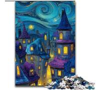 Puzzle da 1000 pezzi "Van Gogh Night Sky" per adulti, 1000 pezzi, coinvolgente attività di gioco per la famiglia (dimensioni 26x38cm)
