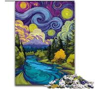 Puzzle da 1000 pezzi "Van Gogh Night Sky" - Puzzle da 1000 pezzi, rompicapo stimolante per adolescenti, perfetto come decorazione per la casa o come regalo (dimensioni 50x75cm)