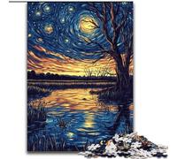 Puzzle da 1000 pezzi "Van Gogh Night Sky" - Puzzle da 1000 pezzi, rompicapo stimolante per adolescenti, perfetto per decorare la casa o come regalo (dimensioni 26x38cm)