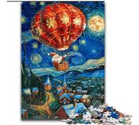 Puzzle da 1000 pezzi "Van Gogh Night Sky Santa Claus" per adulti, antistress, per ammazzare il tempo in casa, per migliorare l'amore tra coppie (26x38cm)