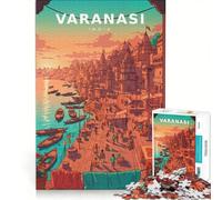 Puzzle da 1000 pezzi Varanasi’s Eternal Flow | 75x50cm Giochi rilassanti per migliorare l'amore tra le coppie Giochi stimolanti da regalare.