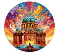Puzzle da 1000 pezzi Vaticano Puzzle Rotondo Colorato per Adulti e Famiglie Puzzle Cartone Puzzle per Adulti Regali Dimensioni 67,5 x 67,5 cm