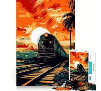 Puzzle da 1000 pezzi "Vecchio Treno" per adulti, gioco stimolante per la mente, per interni, con taglio preciso, opera d'arte (38x52cm)