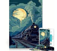 Puzzle da 1000 pezzi "Vecchio Treno" per ragazzi, gioco di logica, antistress, di qualità, ideale come regalo di Babbo Natale (50x75cm)