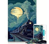 Puzzle da 1000 pezzi Vecchio Treno per ragazzi, puzzle di memoria, leggero, rilassante, immagine da assemblare, (38x26cm)