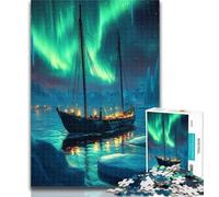 Puzzle da 1000 pezzi "Vela sotto l'aurora boreale", puzzle da 1000 pezzi per adulti, regalo, giocattolo educativo ideale come regalo per tutta la famiglia, 50x75cm