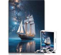 Puzzle da 1000 pezzi "Vela sotto le stelle", rilassante, da soli, in un momento di tranquillità, con taglio preciso, giocattolo da gioco, dimensioni 38x26cm