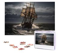 Puzzle da 1000 pezzi, veliero nella tempesta, puzzle per adulti impegnativi puzzle con immagine personalizzata puzzle in legno 75 x 50 cm