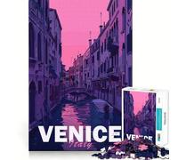 Puzzle da 1000 pezzi Venezia,città estetica per adulti,gioco di memoria divertente,componenti robusti e ben definiti, alleviare lo stress (38x52cm)