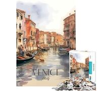 Puzzle da 1000 pezzi Venezia Italia dipinto ad acquerello rompicapo sfida per l'intelligenza giocattolo avvincente regalo per compleanni sfida difficile (dimensioni 50x75cm)