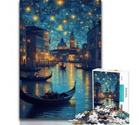 Puzzle da 1000 pezzi "Venezia sotto il cielo notturno" per adulti e adolescenti, modelli da assemblare, attività divertenti da fare a casa, regalo di compleanno, regali da viaggio, 75x50cm