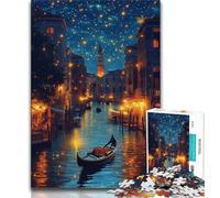 Puzzle da 1000 pezzi "Venezia sotto il cielo notturno" per adulti e ragazzi, gioco educativo, sfida, decorazione da parete, regali unici per compleanno e Natale, 50x75cm