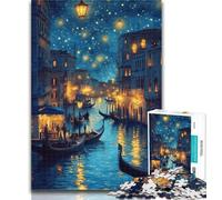 Puzzle da 1000 pezzi Venezia sotto il cielo notturno, puzzle da 1000 pezzi, gioco educativo per compleanni, Natale e 14 anni, 26x38cm