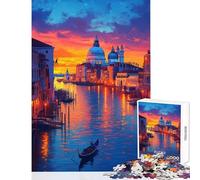 Puzzle da 1000 pezzi Venezia Tramonto Gondola Giocattolo educativo Ottimo regalo per gioco educativo Adatto per la decorazione della scrivania Dimensioni 50x75cm