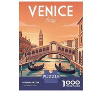 Puzzle Da 1000 Pezzi Venice Canal with Gondolas And Bridge Puzzle Per Adulti Gioco Rompicapo Migliora La Memoria Regali Unici Per Compleanno E Natale 70x50cm/1000pcs