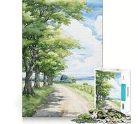 Puzzle da 1000 pezzi "Verdant Way" - Gioco di concentrazione - Artigianato di taglio professionale - Hobby affascinante per i momenti di svago (38x52cm)