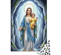 Puzzle da 1000 Pezzi Vergine Maria con Bambino: Maria con Bambino nella Grotta per Adulti Adolescenti Gioco Educativo Antistress 38x26cm/1000 pezzi