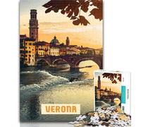 Puzzle da 1000 pezzi Verona, puzzle da 1000 pezzi per adolescenti, arte a carboncino, tempo libero per la casa, decorazione 75x50cm