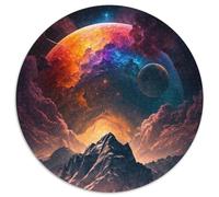 Puzzle da 1000 pezzi "Vetta di montagna mistica" Puzzle rotondo da 1000 pezzi per adulti Perfetto per adolescenti e arredamento per la casa 67,5x67,5 cm