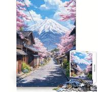 Puzzle da 1000 pezzi "Via dei ciliegi in fiore in Giappone" per ragazzi, stimolante per il pensiero creativo, passatempo rilassante, bordi precisi, regalo di Natale ideale (50x75cm)