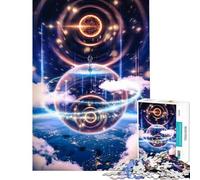 Puzzle da 1000 pezzi "Viaggiatore cosmico astronauta sole" per adulti gioco rompicapo ideale per passare il tempo durante le vacanze o il Natale (dimensioni 50x75cm)