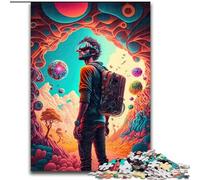Puzzle da 1000 pezzi Viaggiatore nel tempo psichedelico, puzzle impossibili per adulti, dimensioni 50x75cm, relax e sfida, arte decorativa colorata per la casa, amici.
