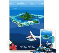 Puzzle da 1000 pezzi "Viaggio a Bora Bora" - Gioco creativo con bordi sottili - Stimola la mente e rilassa l'anima - Regalo di Natale artistico (38x52cm)