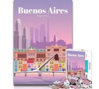 Puzzle da 1000 pezzi "Viaggio a Buenos Aires" per adulti e adolescenti, ideale come regalo per tutta la famiglia, adatto per 14 persone, 26x38cm