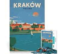 Puzzle da 1000 pezzi "Viaggio a Cracovia" con bordi sottili, gioco di abilità e relax, regalo di Natale (50x75cm)