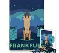 Puzzle da 1000 pezzi Viaggio a Francoforte Taglio preciso Divertente sfida mentale Giocattolo Gioco per il tempo libero Compleanno Gioco artistico (38x52cm)
