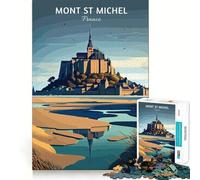 Puzzle da 1000 pezzi Viaggio a Mont Saint-Mechel Taglio preciso Decorazione Logica Pensiero Gioco Calma Tempo di gioco Decorazione Natale Regalo (38x26cm)