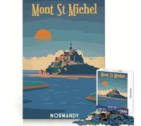 Puzzle da 1000 pezzi Viaggio a Mont Saint-Michel per adolescenti, stimolazione mentale, divertimento e svago, taglio di alta qualità, (38x52cm)
