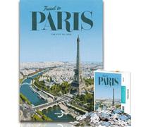 Puzzle da 1000 pezzi Viaggio a Parigi Puzzle per adulti 1000 pezzi, giocattoli educativi di apprendimento Giochi per famiglie Migliora l'amore tra coppie 26x38cm