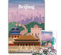 Puzzle da 1000 pezzi Viaggio a Pechino Puzzle per adulti da 1000 pezzi, impegnativo e difficile con pezzi completamente interconnessi di forma casuale 75x50cm