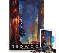 Puzzle da 1000 pezzi "Viaggio a Redwood", pezzi ben definiti, gioco per lo sviluppo delle capacità cognitive, divertimento e tranquillità, decorazione natalizia (38x26cm)
