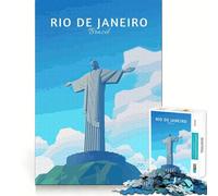 Puzzle da 1000 pezzi "Viaggio a Rio de Janeiro" con bordi sottili, gioco di abilità per la mente, rilassante, regalo di Natale (38x26cm)