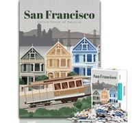 Puzzle da 1000 pezzi Viaggio a San Francisco, sfida difficile antistress Ogni pezzo è unico Gioco divertente e stimolante per tutta la famiglia (75x50cm)