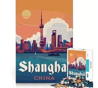 Puzzle da 1000 pezzi "Viaggio a Shanghai" - Gioco di taglio di alta qualità per allenare la mente - Giocattolo per la pace e il divertimento - Regalo di compleanno (38x52cm)
