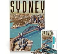 Puzzle da 1000 pezzi Viaggio a Sydney Incastro perfetto Gioco artistico che stimola la mente Gioco per il riposo Decorazione natalizia da parete (50x75cm)