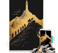 Puzzle da 1000 pezzi Viaggio in montagna verso la torre con silhouette artistiche gioco interattivo regalo di compleanno compleanno e Natale 38x52cm