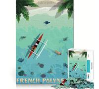 Puzzle da 1000 pezzi Viaggio in Polinesia Francese Taglio preciso Divertente sfida mentale Gioco per il tempo libero Gioco artistico per compleanno (50x75cm)