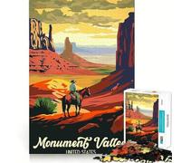 Puzzle da 1000 pezzi "Viaggio nella Monument Valley" - Taglio perfetto - Gioco di logica divertente - Gioco gratuito - Attività per compleanno (38x52cm)