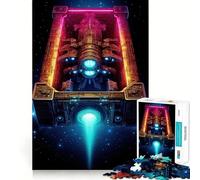 Puzzle da 1000 pezzi Viaggio spaziale al neon per adulti e ragazzi, gioco di logica, divertente da assemblare, taglio preciso, (50x75cm)