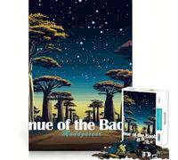 Puzzle da 1000 pezzi "Viale dei Baobab del Madagascar" con tagli precisi,gioco stimolante per la mente,divertimento e decorazione natalizia (38x26cm)