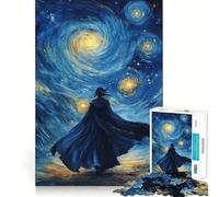 Puzzle da 1000 pezzi "Viandante nella notte stellata" per ragazzi, ideale per il recupero della memoria, il relax e il divertimento, con dettagli nitidi e perfetti come regalo stagionale 38x26cm