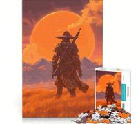 Puzzle da 1000 pezzi "Viandante solitario al tramonto" gioco per famiglie regalo di compleanno con poster e foglio di curiosità abbinati 50x75cm