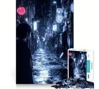 Puzzle da 1000 pezzi "Vicolo nella notte piovosa" per adulti, gioco per esercizi mentali, relax, taglio di precisione, regalo elegante (38x26cm)