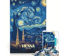 Puzzle da 1000 pezzi Vienna Austria Notte stellata gioco educativo rilassante e stimolante per la mente ideale come decorazione da scrivania 38x52cm